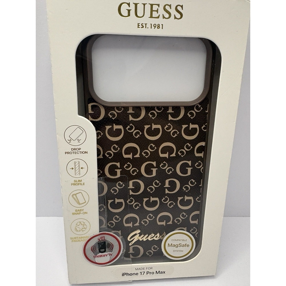 NEW - GUESS Brown with Monogram  MagSafe iPhone 17 Pro Max Case